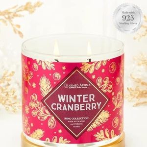 New Charmed Aroma WINTER CRANBERRY CANDLE - 925 STERLING SILVER RING Size 5